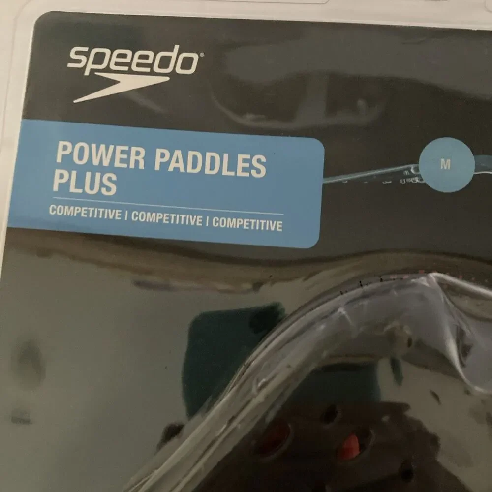 Speedo Power Paddle Plus Swim Training Hand Paddles Black Swimming Pair